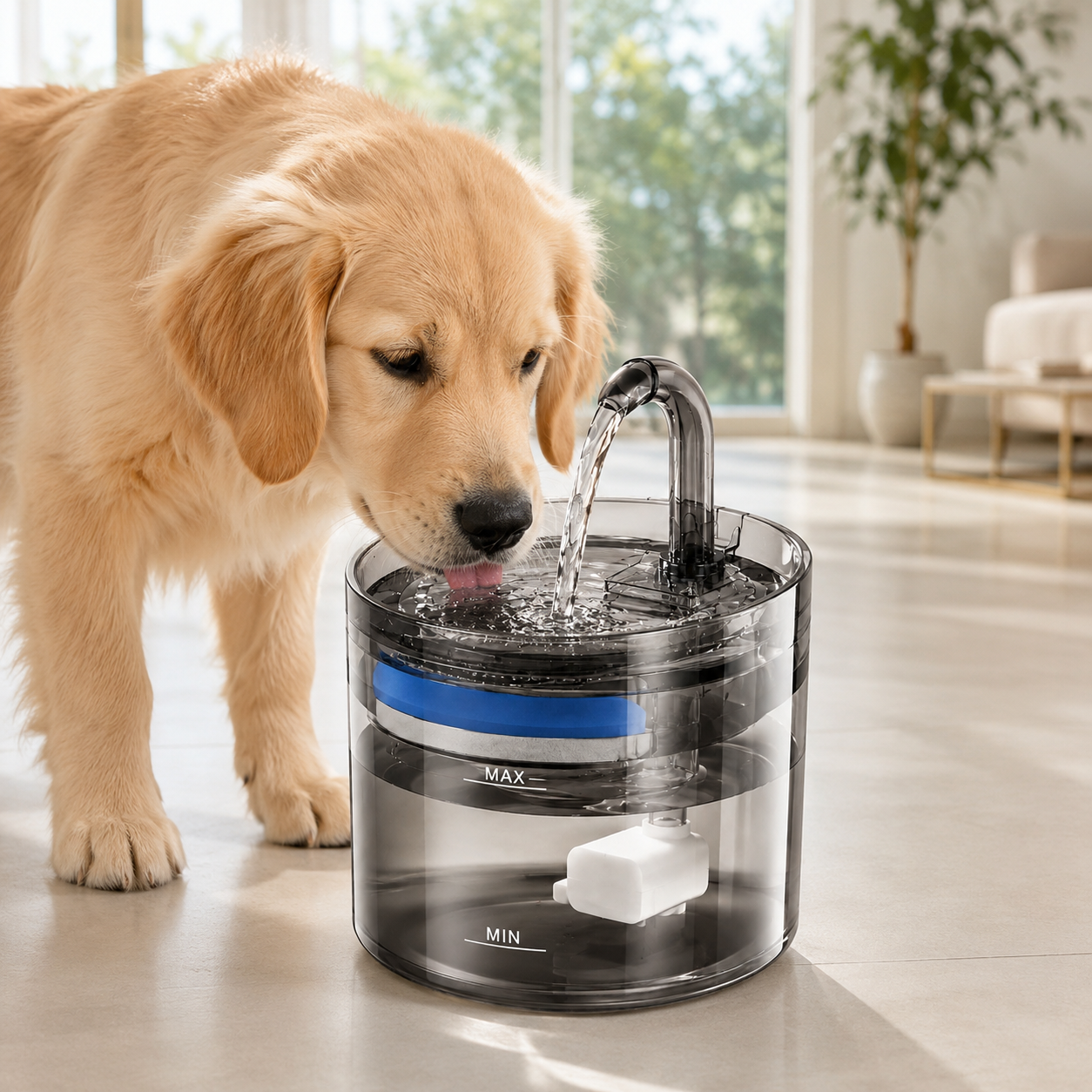 Fuente de Agua para Mascotas 2.5L con Filtro Multicapa