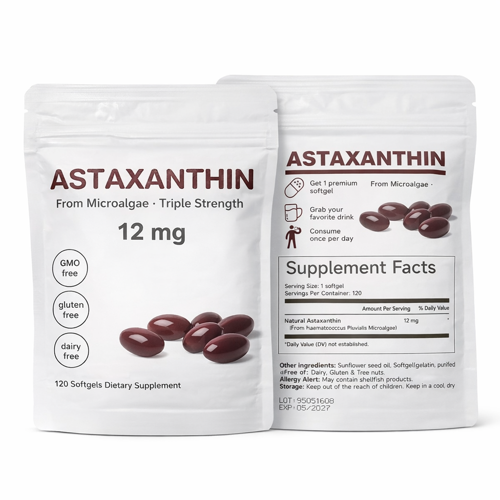 Astaxanthin 12 mg Triple Strength – Antioxidante Premium con Aceite MCT | 120 Softgels