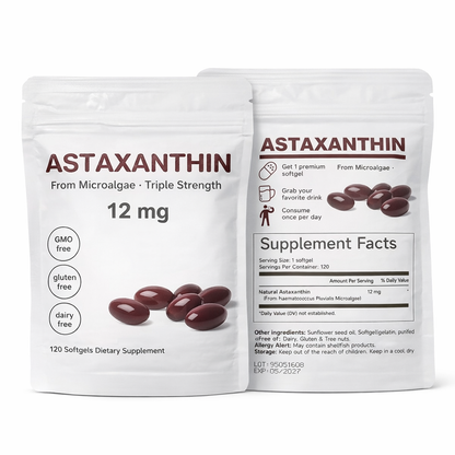 Astaxanthin 12 mg Triple Strength – Antioxidante Premium con Aceite MCT | 120 Softgels