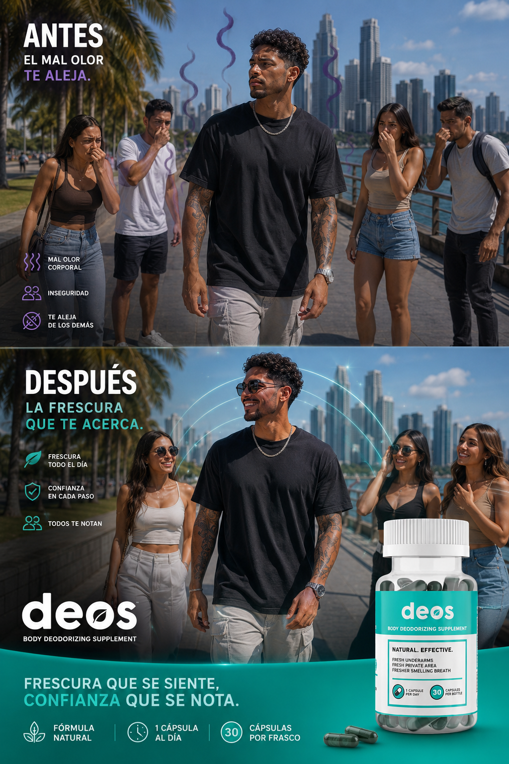 DEOS Suplemento Desodorizante Corporal – Frescura Todo el Día