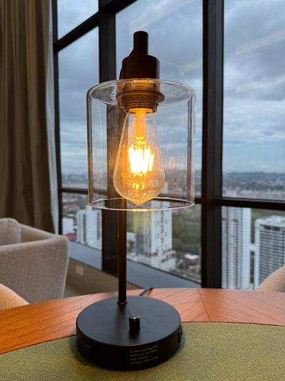Lámpara LED de Mesa con Luz Cálida Ajustable y Puerto USB Integrado