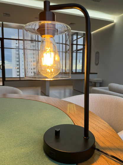 Lámpara LED de Mesa con Luz Cálida Ajustable y Puerto USB Integrado
